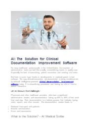 AI: The Solution for Clinical Documentation Improvement Software