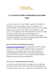 A Complete Guide to Manufacturing Custom Glass