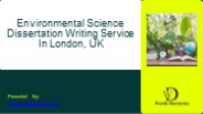 Environmental Science Dissertation Writing Service In London, UK