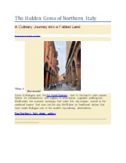 Small Group Food and Wine Travel to Italy