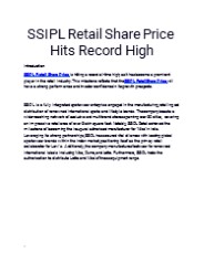 SSIPL Retail Share Price Advancing Upwards