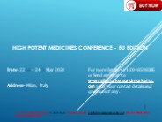 High Potent Medicines Conference |22nd - 24th May 2024