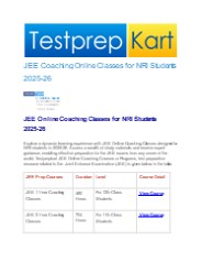 JEE Coaching Online Classes for NRI Students 2025-26