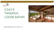 5 Days Tanzania Lodge Safari