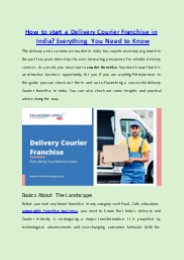 How to start a Delivery Courier Franchise in India?