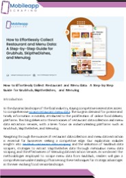 Scrape Restaurant Menu Data | Grubhub | SkiptheDishes | Menulog