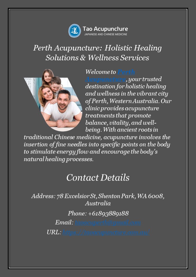 Perth Acupuncture: Holistic Healing Solutions & Wellness Services