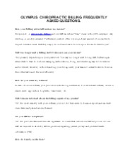 OLYMPUS CHIROPRACTIC BILLING FREQUENTLY ASKED QUESTIONS