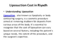 Liposuction Cost in Riyadh