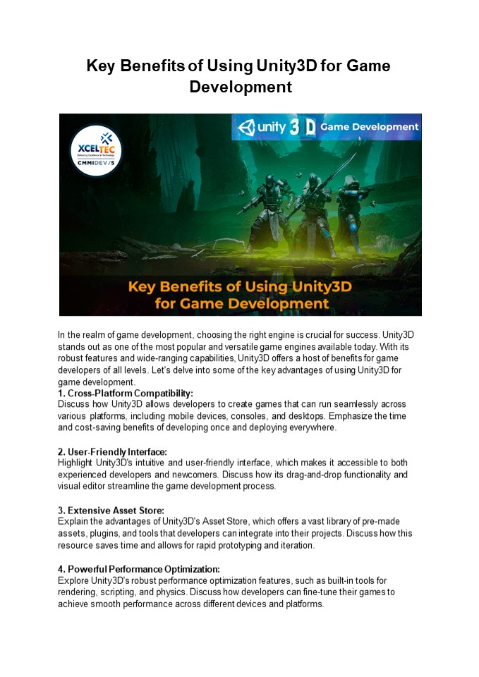 Unity 3d game development company in the USA