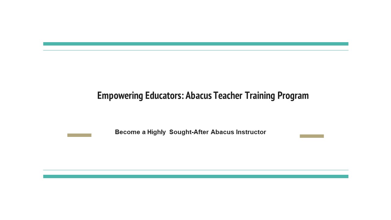 Abacus Teacher Training by Delighted Champs