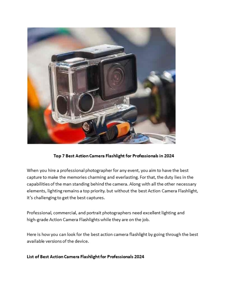 Top 7 Best Action Camera Flashlight for Professionals in 2024