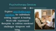 Psychotherapy Services