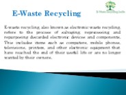 E waste recycling