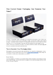 How Custom Sweet Packaging Can Sweeten Your Sales?