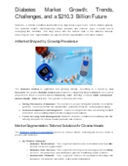 Diabetes Market Growth: Trends, Challenges and a $210.3 Billion Future