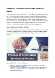 Understand The Process of Attestation Services in Kolkata