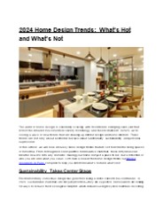 2024 Home Design Trends: What's Hot and What's Not