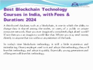 Navigating Blockchain Excellence: Top Certification Training Courses in India