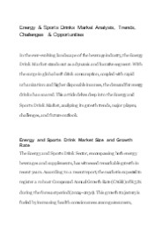 Insights into the energy drink market