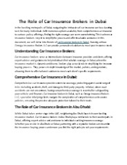 The Role of Car Insurance Brokers in Dubai