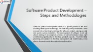 Software Product Development – Steps and Methodologies