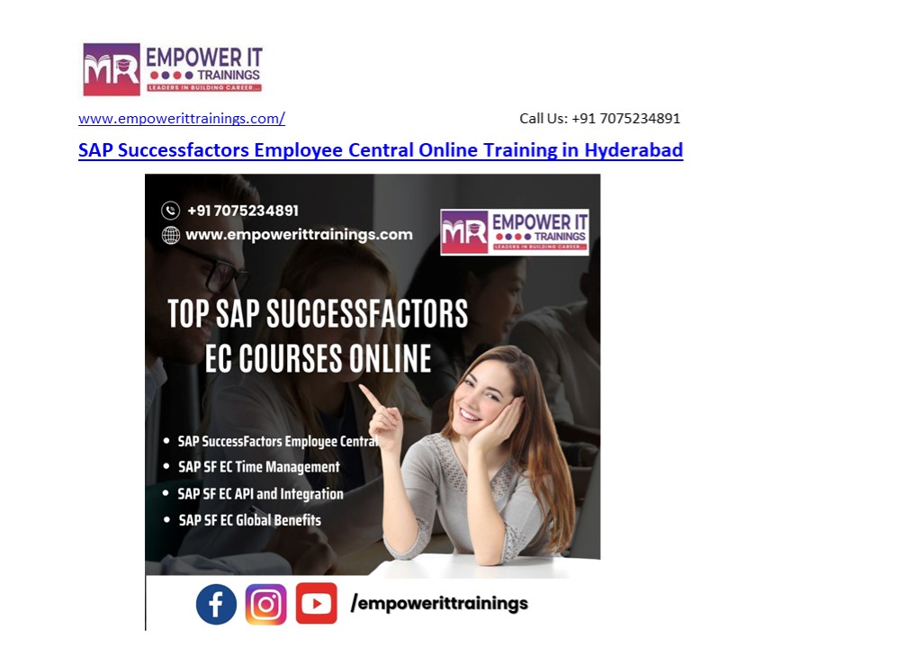 SAP Successfactors Employee Central Online Training in UK