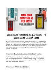 Vastu for Main Door of House