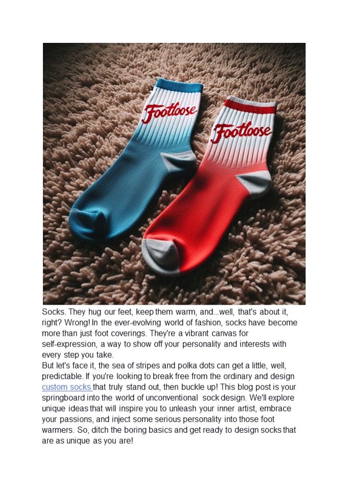 Beyond Stripes & Dots: Unconventional Ideas for Your Custom Sock Design
