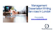 Management Dissertation Writing Services In London