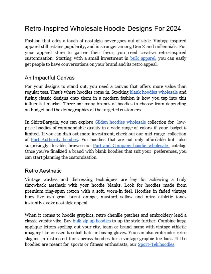 Retro-Inspired Wholesale Hoodie Designs For 2024