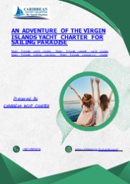 Virgin Islands Yacht Charter for Sailing Paradise