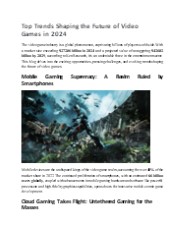 Insights into the Video Game Market