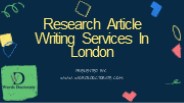 Research Article Writing Services In London