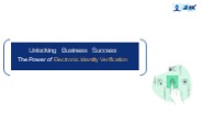 Electronic Identity Verification:  Key to Unlocking Business Success