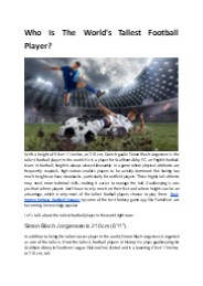 Who Is The World's Tallest Football Player?