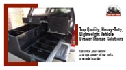Australia's best 4WD and Van storage drawers