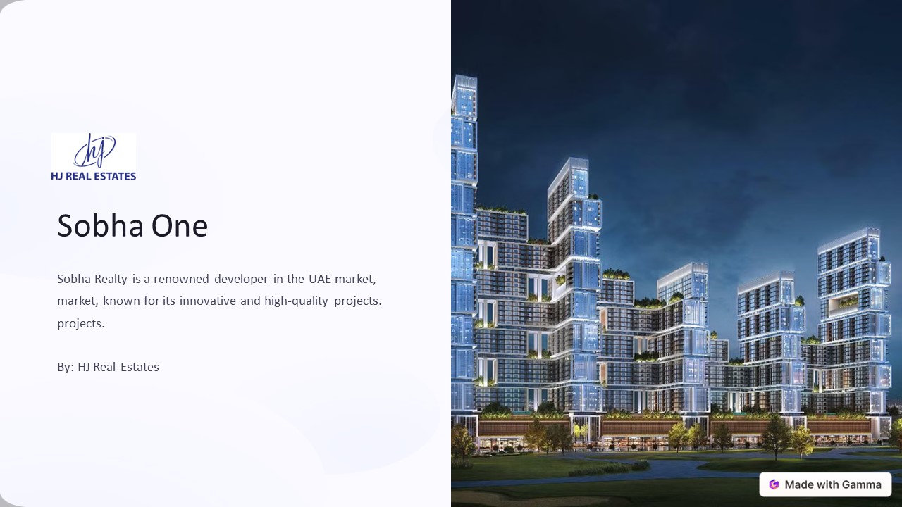 Sobha One Project: Dubai Real Estate