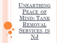 Unearthing Peace of Mind: Tank Removal Services in NJ