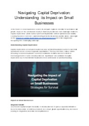 Navigating Capital Deprivation: Understanding its Impact on Small Businesses