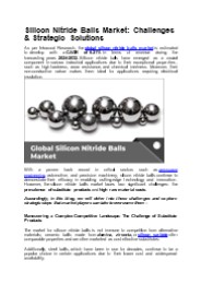 Silicon Nitride Balls Market: Challenges & Strategic Solutions