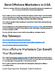 Best Offshore Marketers in USA