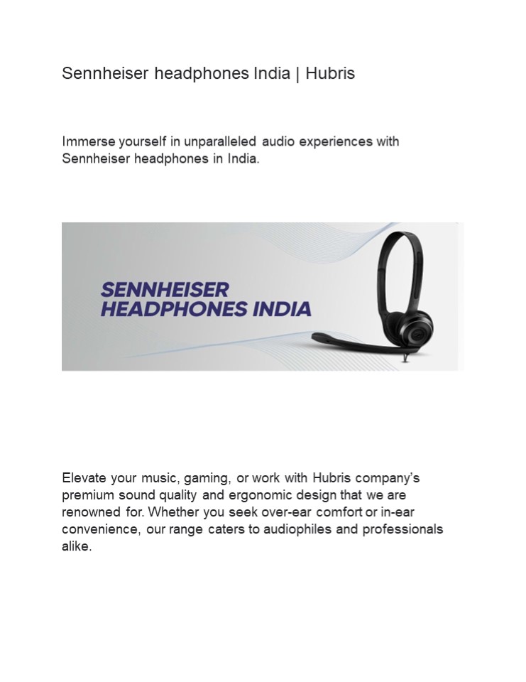 Sennheiser headphones India | Hubris