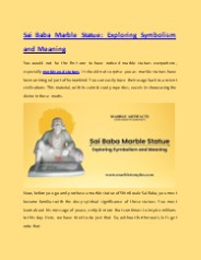 Sai Baba Marble Statue: Exploring Symbolism and Meaning