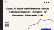 AC Repair & Maintenance Services in Dubai
