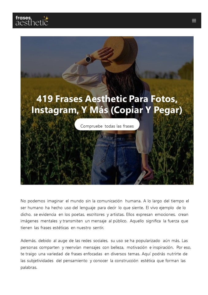 frases aesthetic para instagram