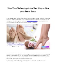 Foot Reflexology in Exeter - exetermassage