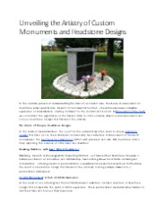 Unveiling the Artistry of Custom Monuments and Headstone Designs