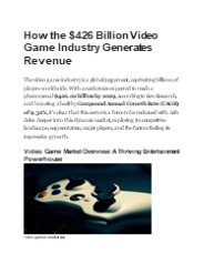 Explore the video game market