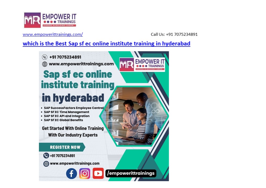 Which is the Best Sap sf ec online institute training in hyderabad